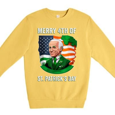 Happy 4th Of July Confused Funny Joe Biden St Patricks Day Premium Crewneck Sweatshirt