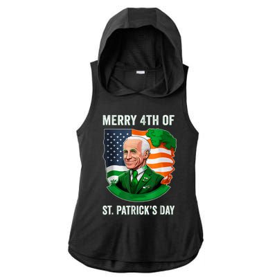 Happy 4th Of July Confused Funny Joe Biden St Patricks Day Ladies PosiCharge Tri-Blend Wicking Draft Hoodie Tank