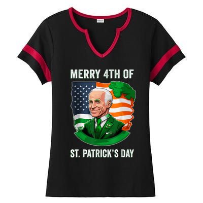 Happy 4th Of July Confused Funny Joe Biden St Patricks Day Ladies Halftime Notch Neck Tee