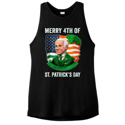 Happy 4th Of July Confused Funny Joe Biden St Patricks Day Ladies PosiCharge Tri-Blend Wicking Tank