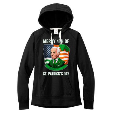 Happy 4th Of July Confused Funny Joe Biden St Patricks Day Women's Fleece Hoodie