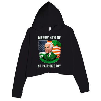 Happy 4th Of July Confused Funny Joe Biden St Patricks Day Crop Fleece Hoodie