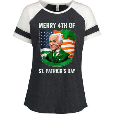 Happy 4th Of July Confused Funny Joe Biden St Patricks Day Enza Ladies Jersey Colorblock Tee