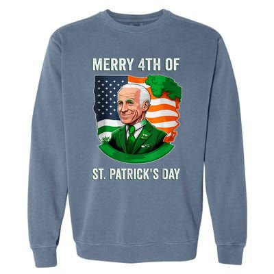 Happy 4th Of July Confused Funny Joe Biden St Patricks Day Garment-Dyed Sweatshirt