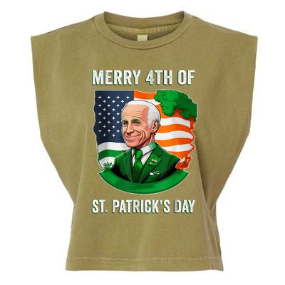 Happy 4th Of July Confused Funny Joe Biden St Patricks Day Garment-Dyed Women's Muscle Tee