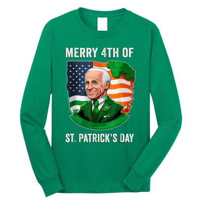 Happy 4th Of July Confused Funny Joe Biden St Patricks Day Long Sleeve Shirt