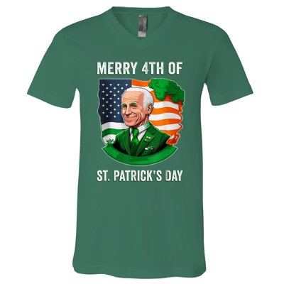 Happy 4th Of July Confused Funny Joe Biden St Patricks Day V-Neck T-Shirt