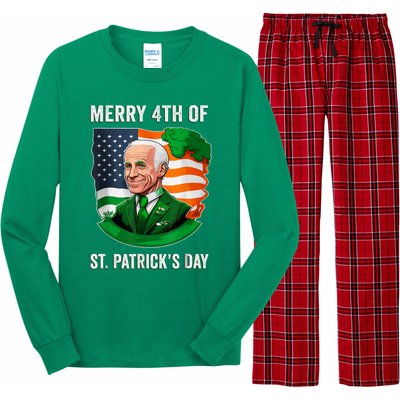 Happy 4th Of July Confused Funny Joe Biden St Patricks Day Long Sleeve Pajama Set