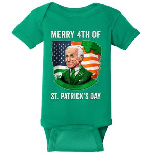 Happy 4th Of July Confused Funny Joe Biden St Patricks Day Baby Bodysuit