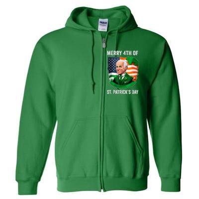 Happy 4th Of July Confused Funny Joe Biden St Patricks Day Full Zip Hoodie