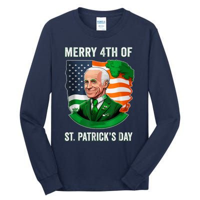 Happy 4th Of July Confused Funny Joe Biden St Patricks Day Tall Long Sleeve T-Shirt