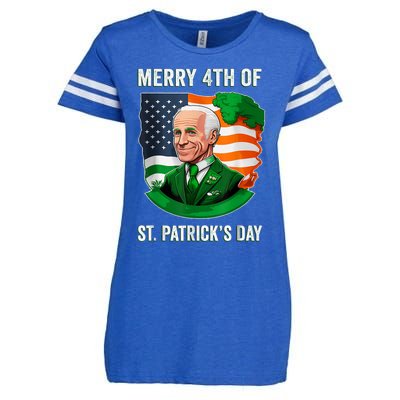 Happy 4th Of July Confused Funny Joe Biden St Patricks Day Enza Ladies Jersey Football T-Shirt