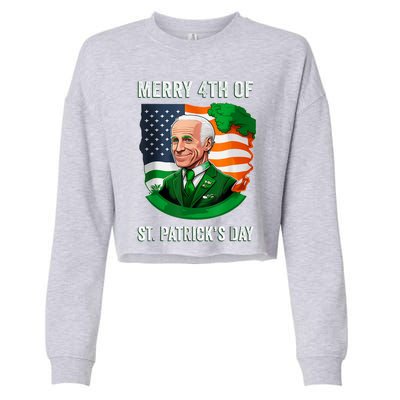 Happy 4th Of July Confused Funny Joe Biden St Patricks Day Cropped Pullover Crew