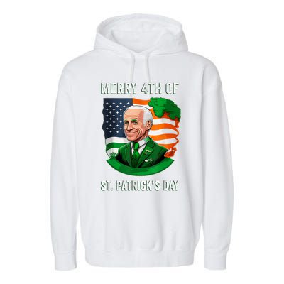 Happy 4th Of July Confused Funny Joe Biden St Patricks Day Garment-Dyed Fleece Hoodie