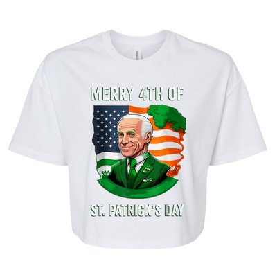 Happy 4th Of July Confused Funny Joe Biden St Patricks Day Bella+Canvas Jersey Crop Tee