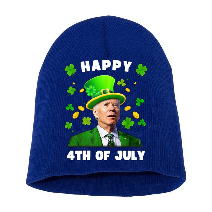 Happy 4th Of July St Patricks Day Funny Confused Joe Biden Great Gift Short Acrylic Beanie