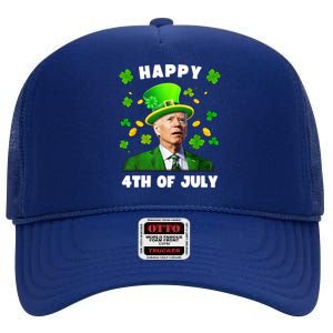 Happy 4th Of July St Patricks Day Funny Confused Joe Biden Great Gift High Crown Mesh Back Trucker Hat