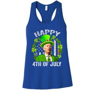 Happy 4th Of Of July St Patricks Day Joe Biden Funny Cool Gift Women's Racerback Tank