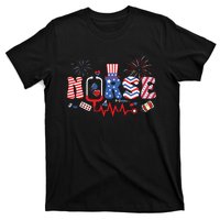 Happy 4th Of July Nurse Women Girl Scrub Top T-Shirt