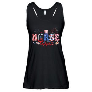 Happy 4th Of July Nurse Women Girl Scrub Top Ladies Essential Flowy Tank