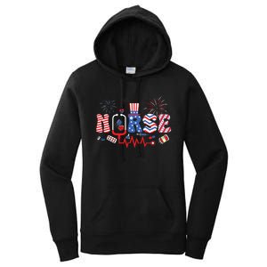 Happy 4th Of July Nurse Women Girl Scrub Top Women's Pullover Hoodie