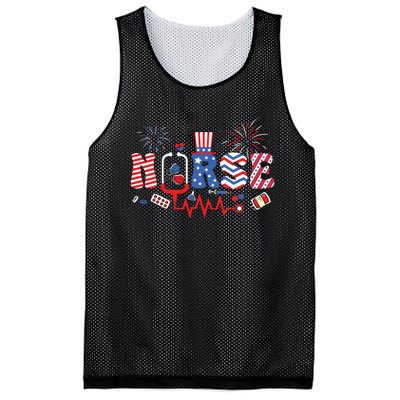 Happy 4th Of July Nurse Women Girl Scrub Top Mesh Reversible Basketball Jersey Tank