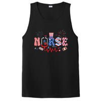 Happy 4th Of July Nurse Women Girl Scrub Top PosiCharge Competitor Tank