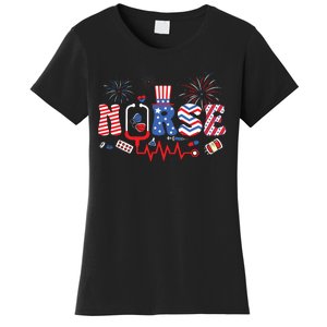 Happy 4th Of July Nurse Women Girl Scrub Top Women's T-Shirt