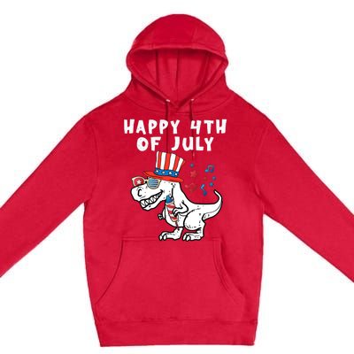 Happy 4th Of July T Rex Dino Dinosaur Baby Boy Premium Pullover Hoodie