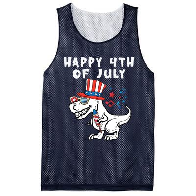 Happy 4th Of July T Rex Dino Dinosaur Baby Boy Mesh Reversible Basketball Jersey Tank