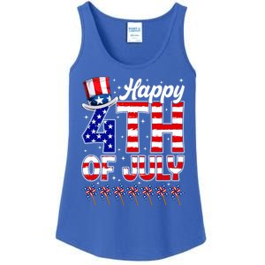 Happy 4th Of July American Flag Funny Freedom Gift Ladies Essential Tank