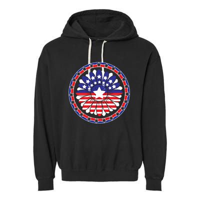 Holiday 4th Of July Gift Sunflower America Patriotic Gift Garment-Dyed Fleece Hoodie