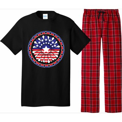 Holiday 4th Of July Gift Sunflower America Patriotic Gift Pajama Set