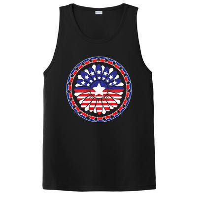 Holiday 4th Of July Gift Sunflower America Patriotic Gift PosiCharge Competitor Tank