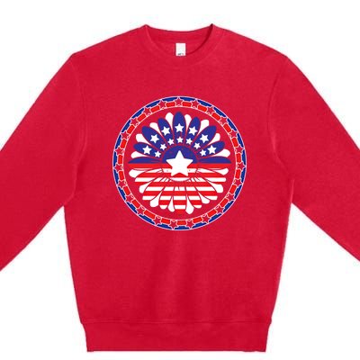 Holiday 4th Of July Gift Sunflower America Patriotic Gift Premium Crewneck Sweatshirt