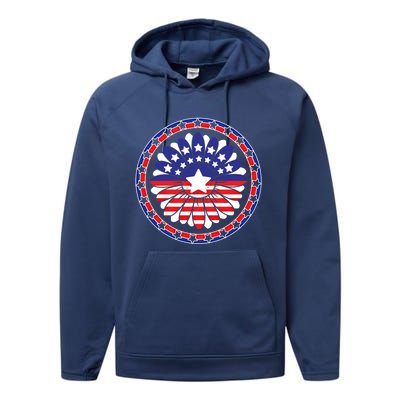 Holiday 4th Of July Gift Sunflower America Patriotic Gift Performance Fleece Hoodie