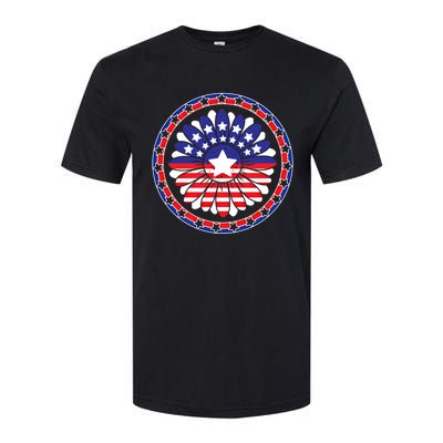 Holiday 4th Of July Gift Sunflower America Patriotic Gift Softstyle CVC T-Shirt