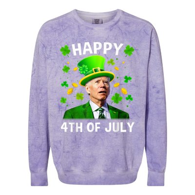 Happy 4th Of July Confused Funny Joe Biden St Patricks Day Colorblast Crewneck Sweatshirt