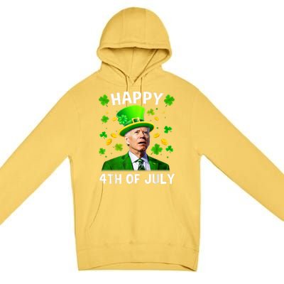 Happy 4th Of July Confused Funny Joe Biden St Patricks Day Premium Pullover Hoodie