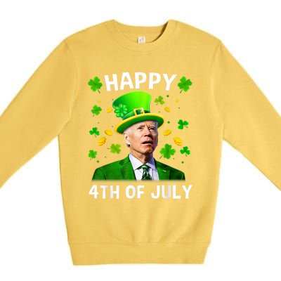 Happy 4th Of July Confused Funny Joe Biden St Patricks Day Premium Crewneck Sweatshirt