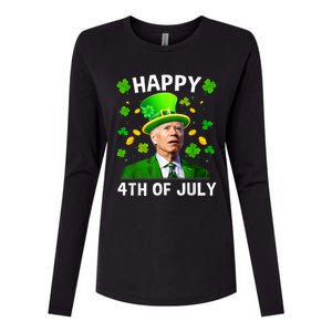 Happy 4th Of July Confused Funny Joe Biden St Patricks Day Womens Cotton Relaxed Long Sleeve T-Shirt