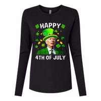 Happy 4th Of July Confused Funny Joe Biden St Patricks Day Womens Cotton Relaxed Long Sleeve T-Shirt