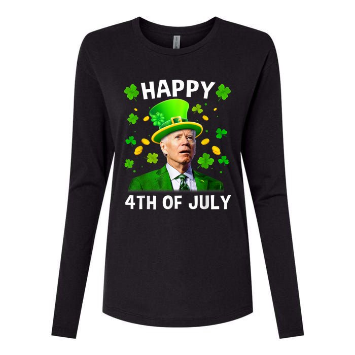 Happy 4th Of July Confused Funny Joe Biden St Patricks Day Womens Cotton Relaxed Long Sleeve T-Shirt