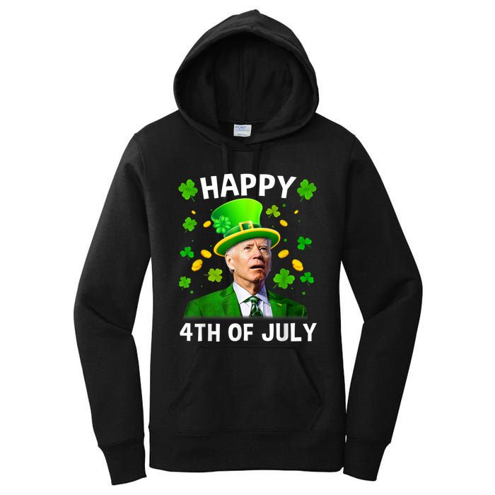 Happy 4th Of July Confused Funny Joe Biden St Patricks Day Women's Pullover Hoodie