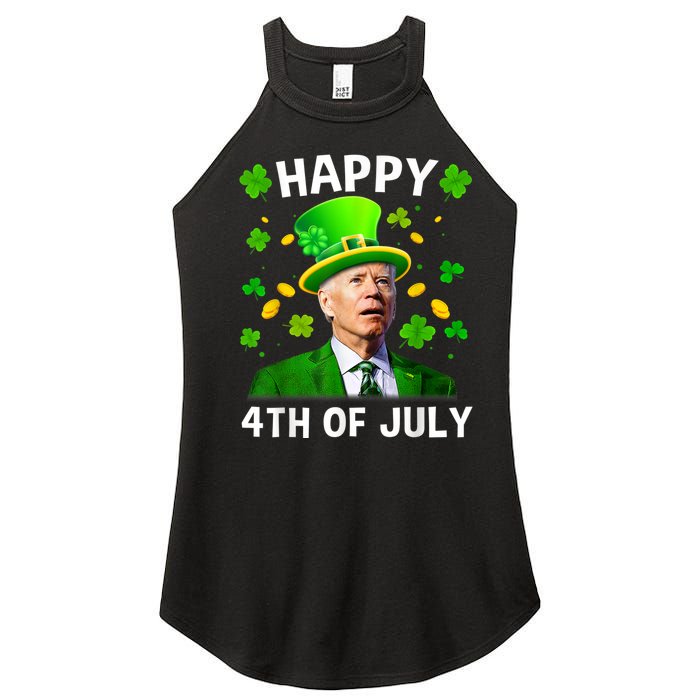 Happy 4th Of July Confused Funny Joe Biden St Patricks Day Women's Perfect Tri Rocker Tank