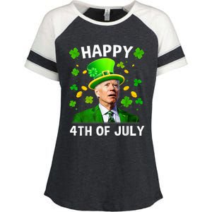 Happy 4th Of July Confused Funny Joe Biden St Patricks Day Enza Ladies Jersey Colorblock Tee