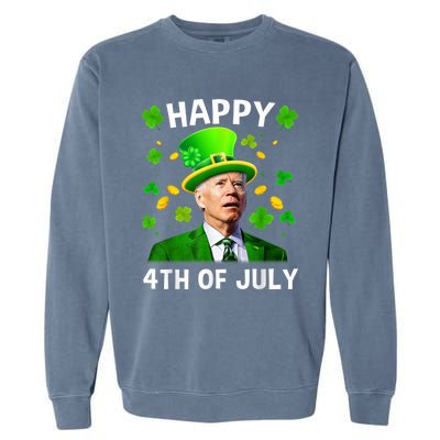 Happy 4th Of July Confused Funny Joe Biden St Patricks Day Garment-Dyed Sweatshirt