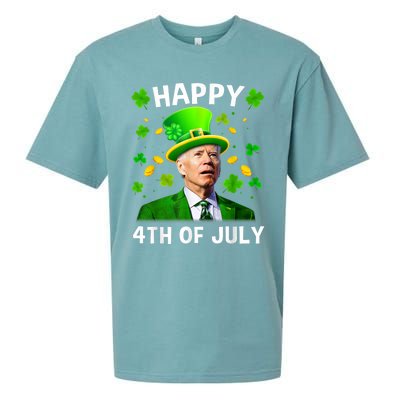 Happy 4th Of July Confused Funny Joe Biden St Patricks Day Sueded Cloud Jersey T-Shirt