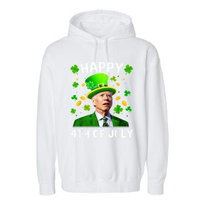 Happy 4th Of July Confused Funny Joe Biden St Patricks Day Garment-Dyed Fleece Hoodie