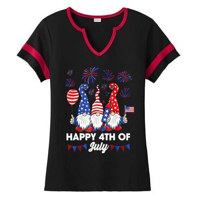 Happy 4th Of July Gnomes Gift Ladies Halftime Notch Neck Tee